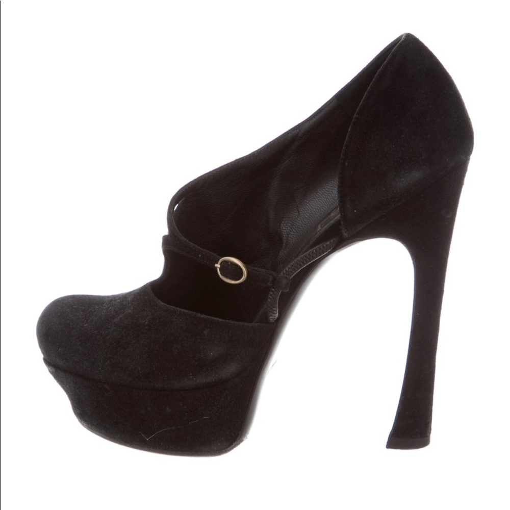 YSL black platform heels